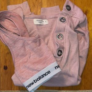 Ocean Drive Pink V-Neck Hoodie & Med NB Sports Bra